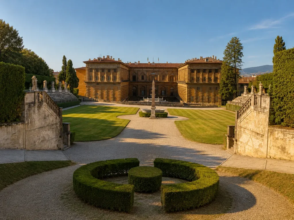 View of the Boboli Gardens and Palazzo Pitti in Florence