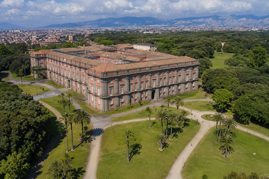 Aerial view of the Capodimonte Museum and Real Bosco di Capodimonte in Naples, Italy